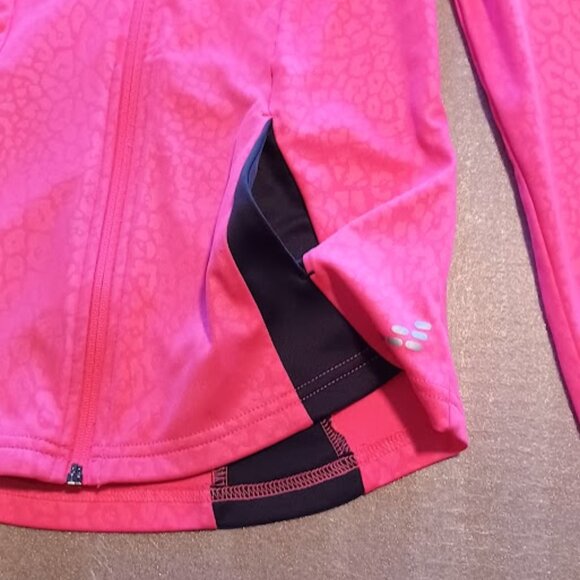 BCG Tru-Wick Girls Size L pink, black activewear light jacket full zip w/pockets - Picture 2 of 8